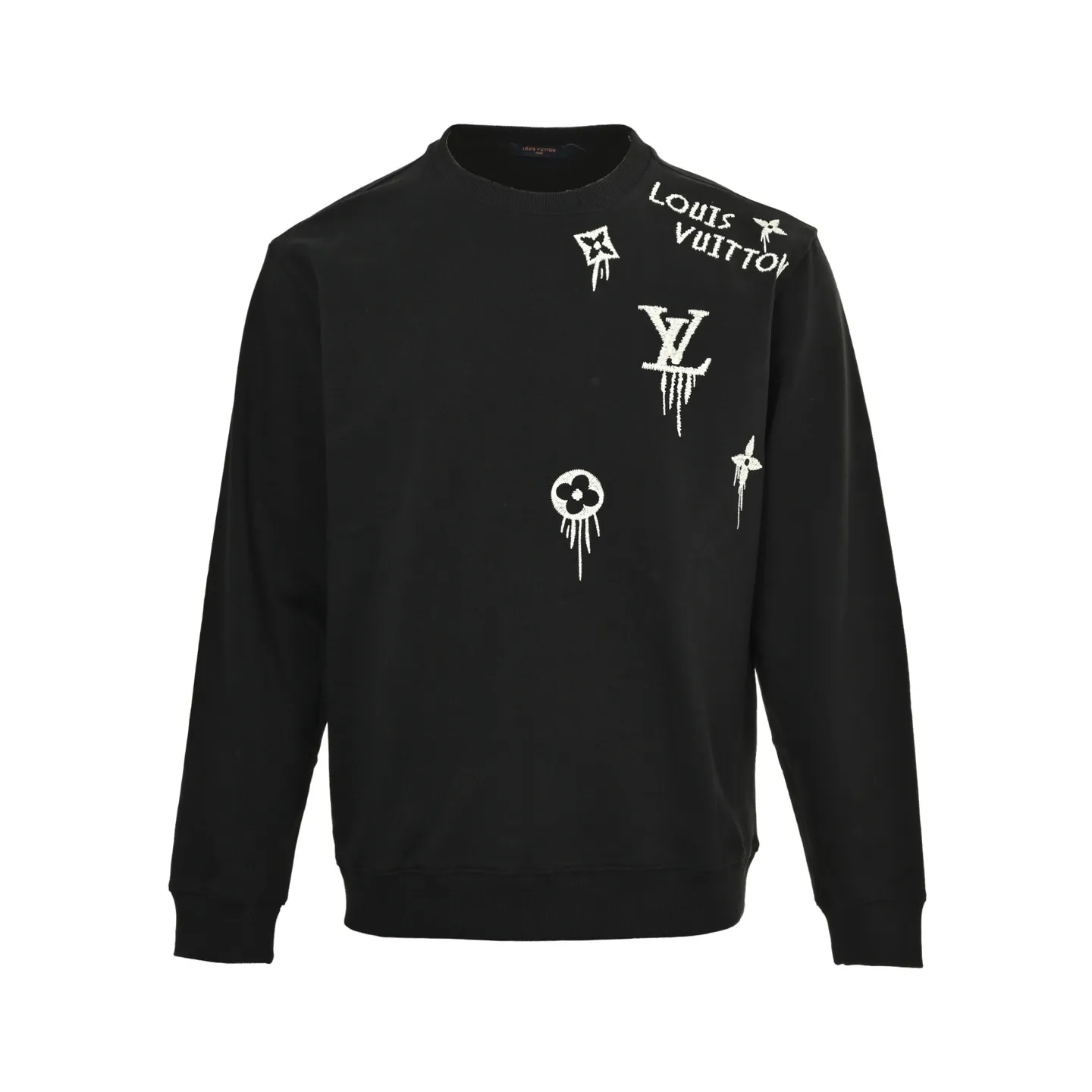 Louis Vuitton/Louis Vuitton 25Fw tassel presbyopic letter embroidered round neck sweatshirt
